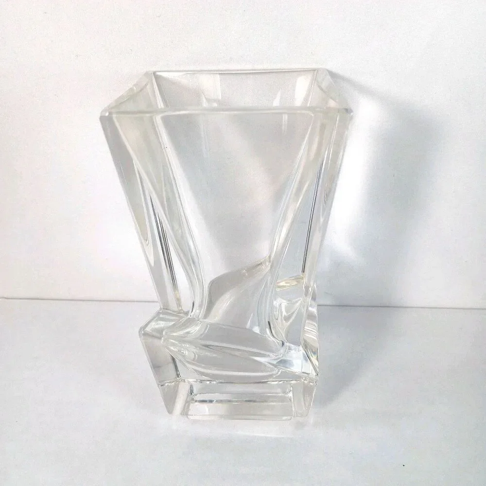 Vintage CRISTAL De SEVRES France Art Deco‎ MCM Vase Etched On Bottom